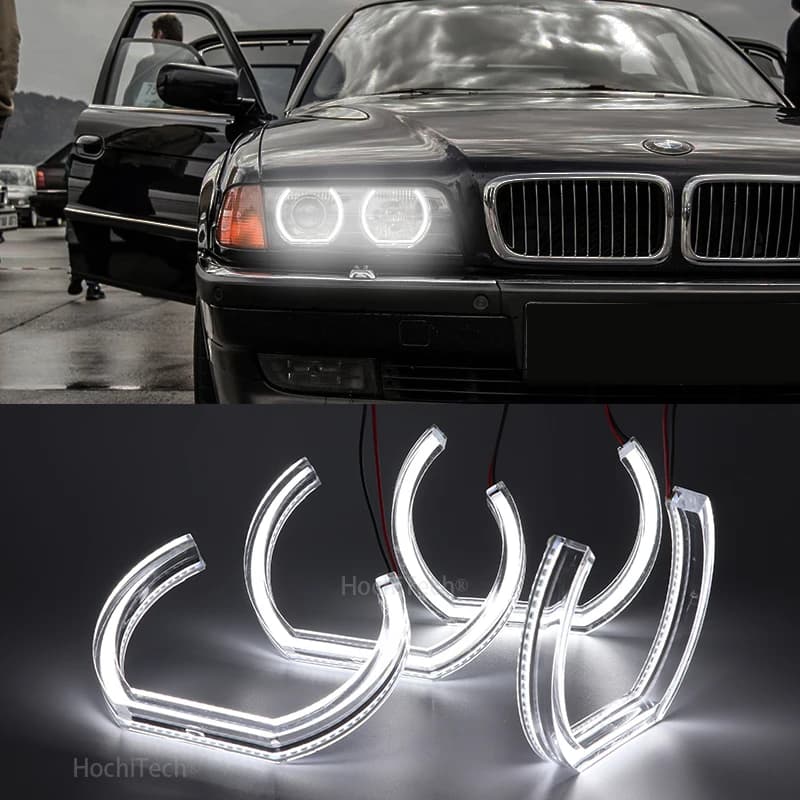 Anelli DRL a LED ultra luminosi stile DTM M4, accessori di retrofit per fari XENON BMW Serie 7 E38 1995-2001