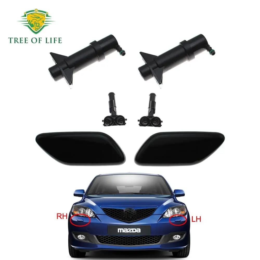 Faro anteriore Faro Rondella Ugello Jet Tappo di Copertura Per Mazda 3 Axela Berlina (BK) 2003 2004 2005 2006 2007 2008 2009 (LH&RH)