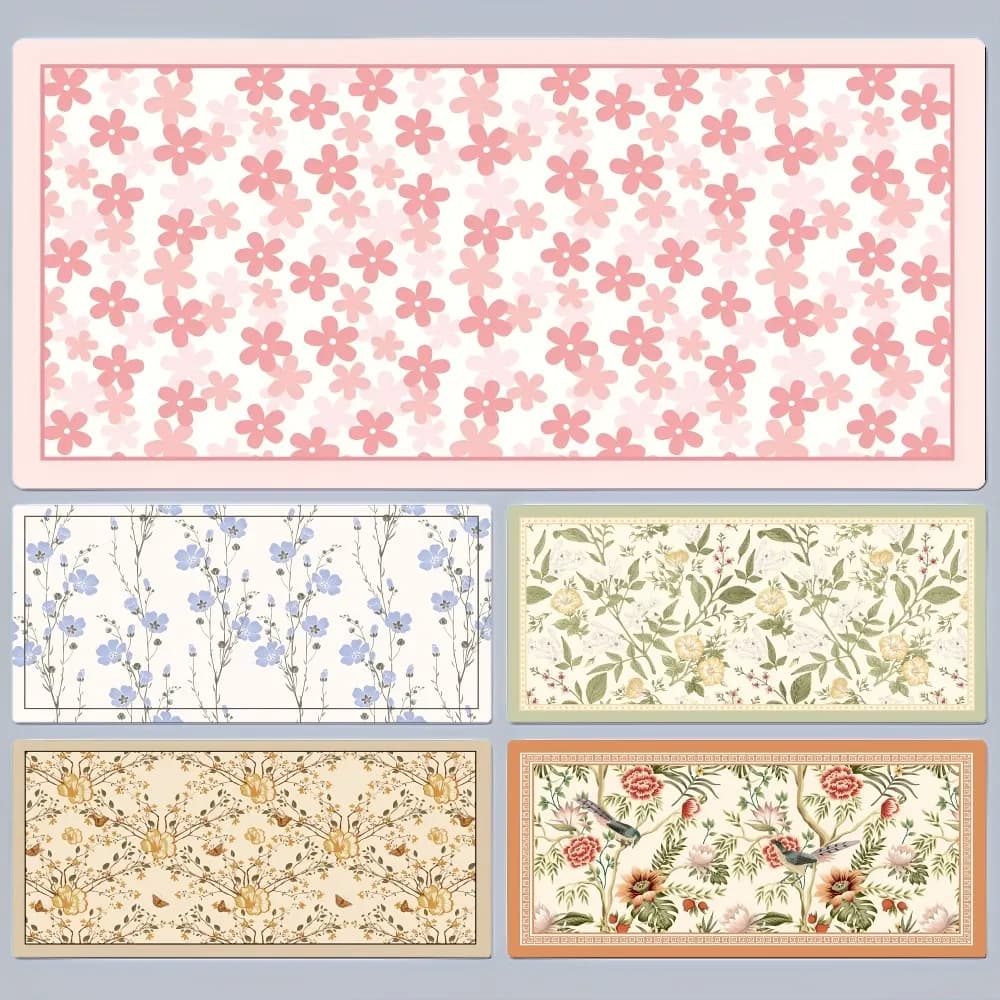 Luxury floral plants Mousepad Rubber XXL Cartoon Anime Gaming Mouse Pad tastiera Mouse Mats Desk Mat accessori Mouse Carpet