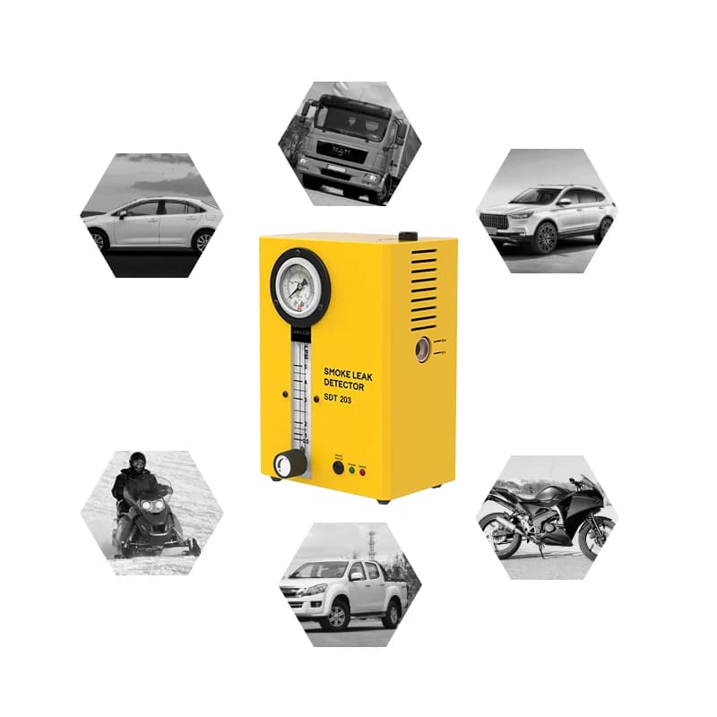 Vendita calda diretta in fabbrica Tester di allarme per perdite di tubi per auto Rilevatore di perdite automobilistico Macchina del fumo Controllo bidirezionale