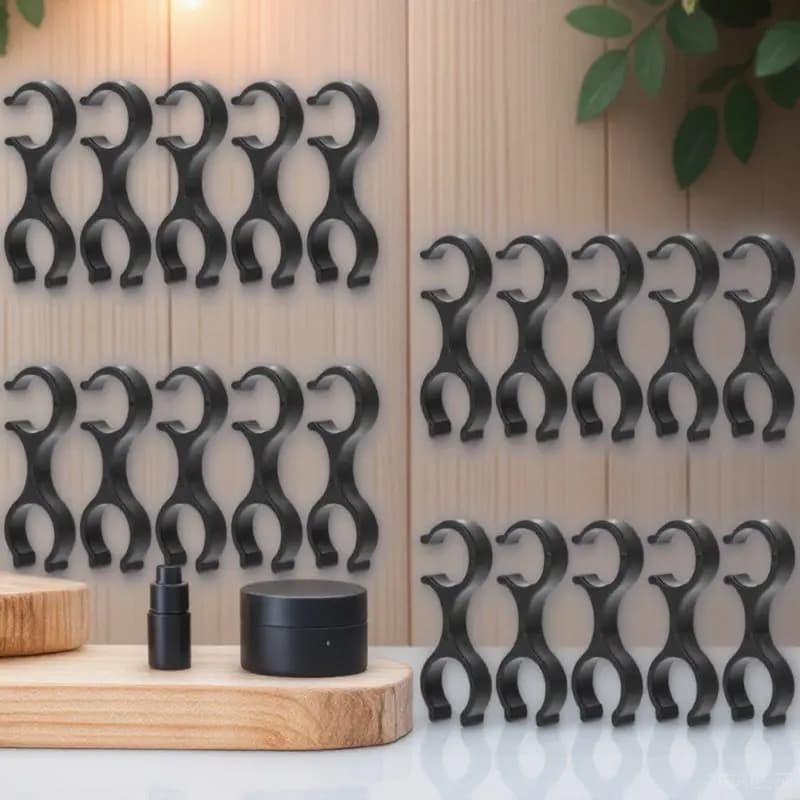 20Pcs Trekking Pole Clips Lightweight Plastic Cane Clips Versatile Stick Clip for Hiking Walking Outdoor Adventure Gear Storage