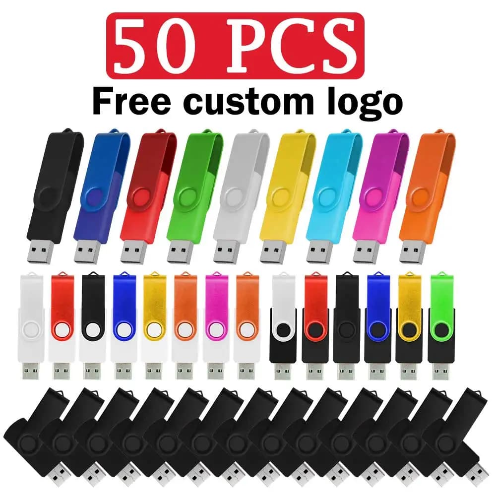 50 Pezzi/Lotto Chiavetta USB 2.0 Incisa Personalizzabile 4GB 8GB 16GB 32GB 64GB 128GB, Regalo Creativo con Logo Personalizzato Gratuito