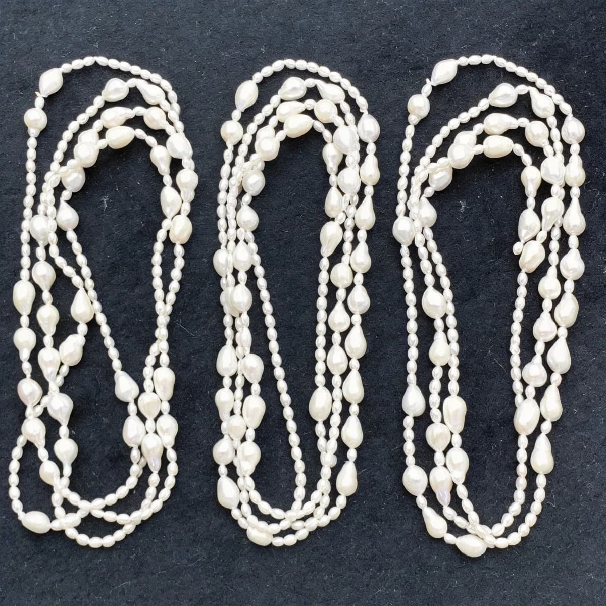 Natural Freshwater Pearl Sweater Chain For Women Girl Christmas Holidays Gifts Length 1.2m