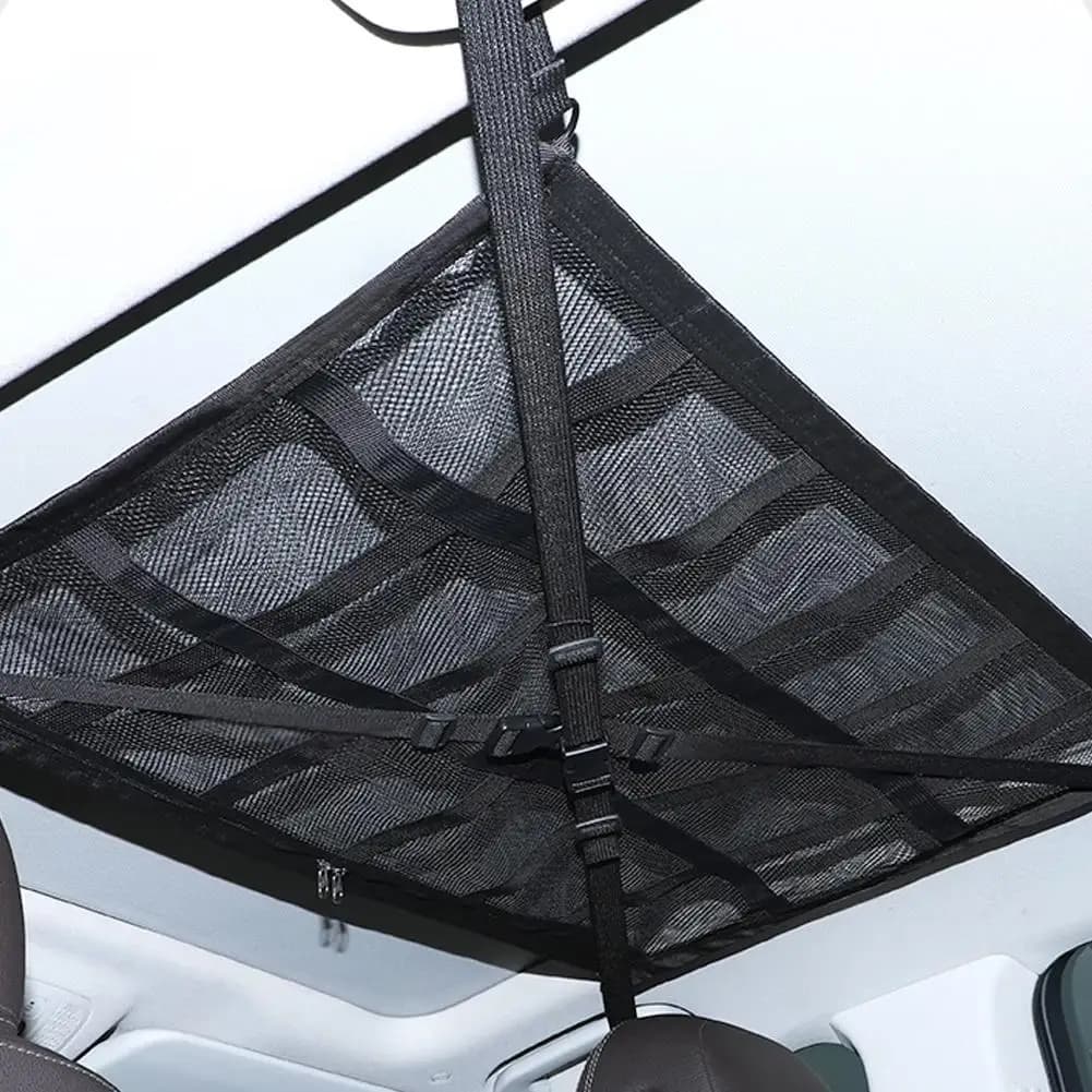 Car Roof Storage Organizer Heavy Duty Network Mesh Holder Mesh Storage Bag for Large Capacity Car Camping Accessories