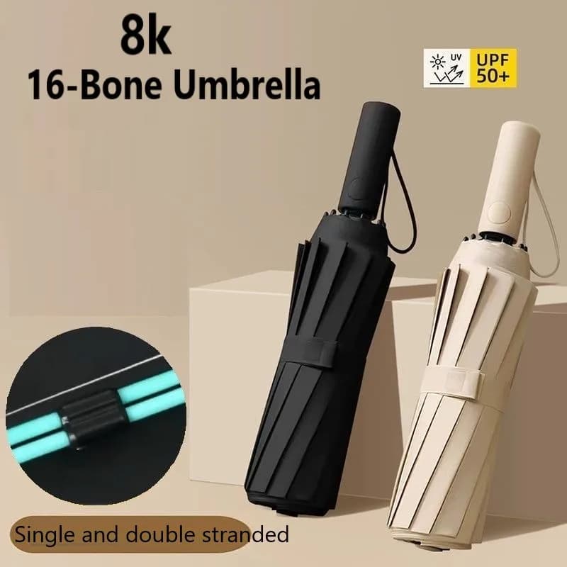 Reinforced 16-Bone Umbrella, Men's Business Strong And Durable Wind-resistant Umbrella, Anti-UV Sunscreen Umbrella Women's Sunny