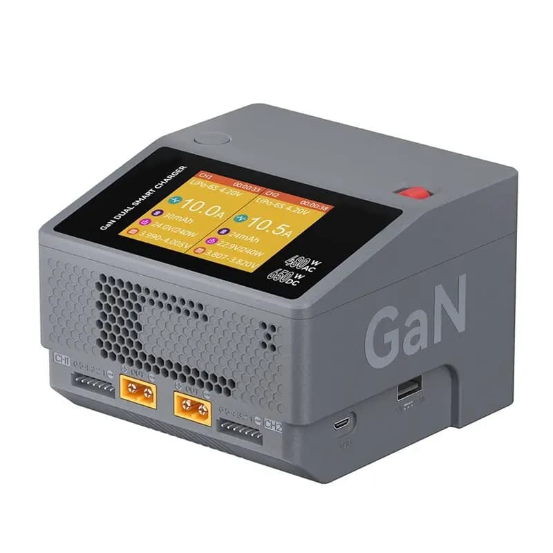 AS95-S6 Ultra 650W Sistema di Ricarica Intelligente a Doppio Canale a 2 Porte per Batterie Drone AC480W DC650W Ricarica Rapida Bilanciata EU PLU