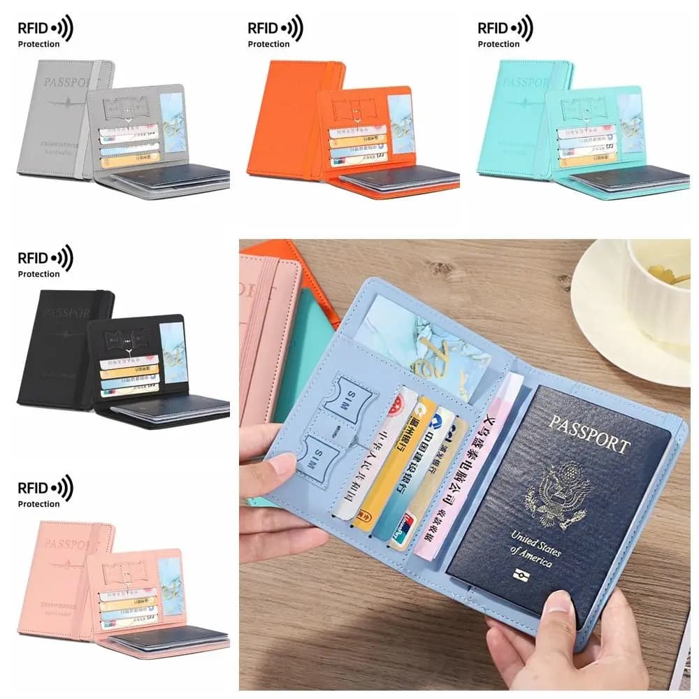 Porta Passaporto in Pelle PU con RFID, Custodia per Passaporto, Borsa Porta Documenti, Custodia Protettiva per Passaporto, Porta Biglietti