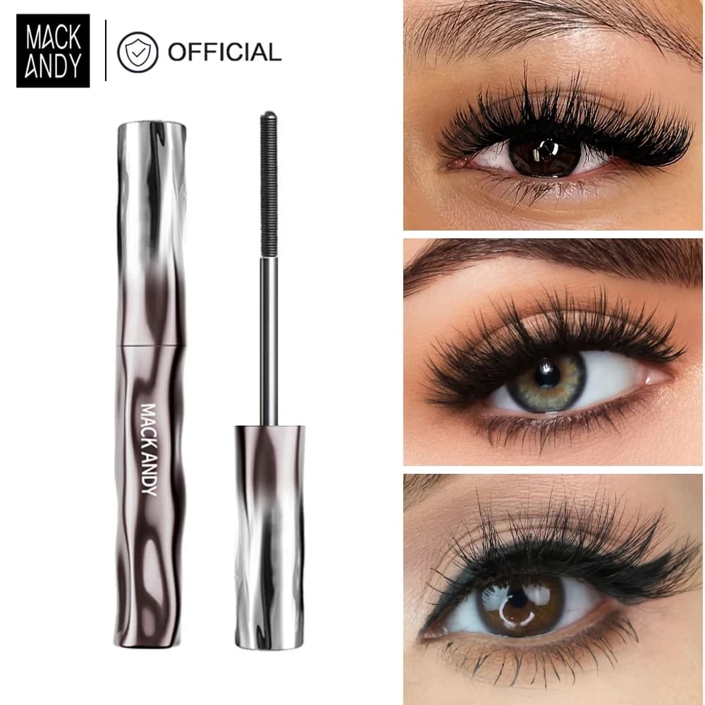 MACKANDY Mascara 3D grande volumizzante Due testine Mascara impermeabile ad asciugatura rapida 24 ore su 24 Effetto ciglia finte Cosmetico