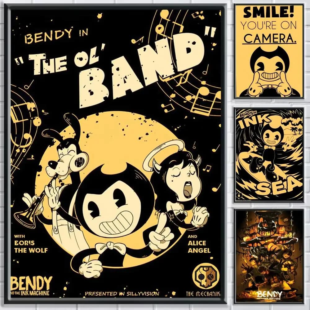 Bendy and the Ink Machine Poster HD Waterproof Ideal for Home Office Dorm Bedroom Great Gift