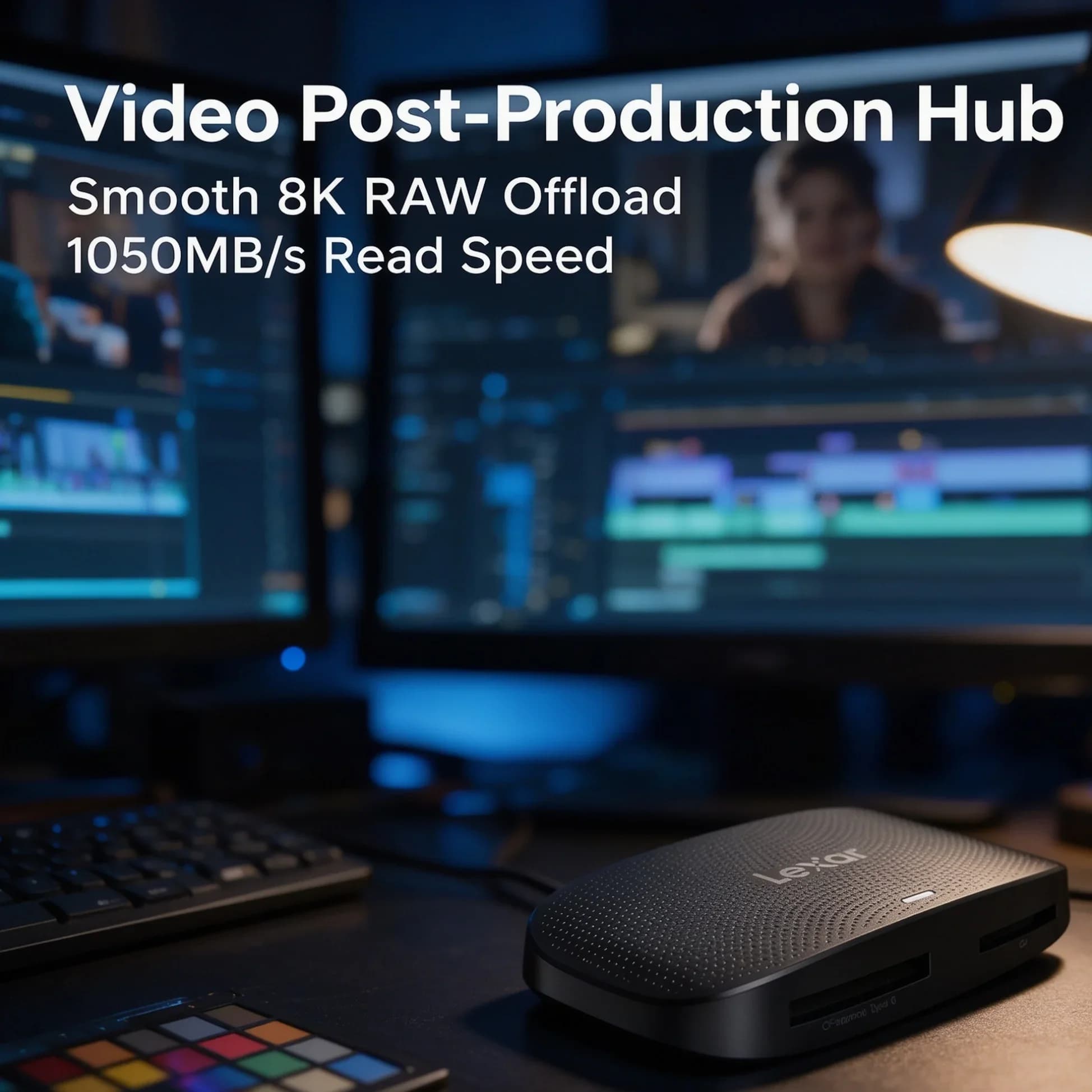 Lexar Professional Dual Slot Card Reader for Studio Workflow CFexpress Type B SD UHS-II 10Gbps USB 3.2 Gen 2 1050MB/s RW520