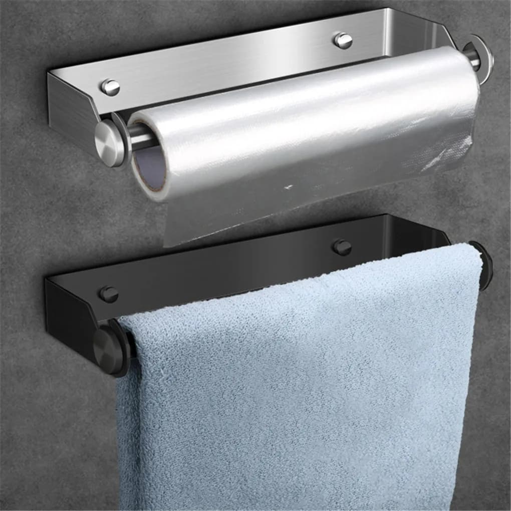Porta asciugamani per dispenser di carta, staffa per riporre fazzoletti, salvaspazio, senza punzonatura, per cucina, WC, hotel