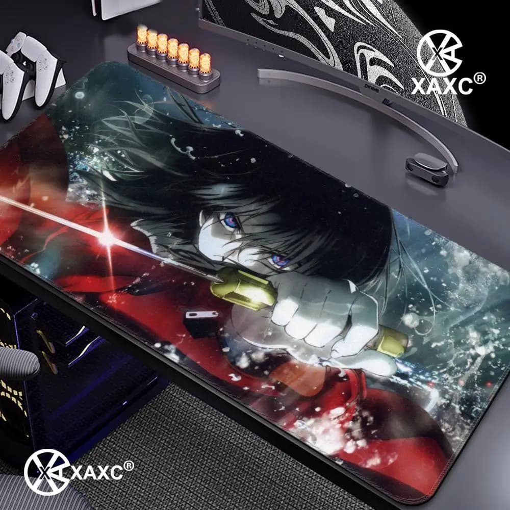 Boundary of Emptiness Ryougi Shiki anime XAXC Mouse Pad, tappetino per tastiera e mouse di grandi dimensioni, tappetino per mouse da gioco in gomma antiscivolo