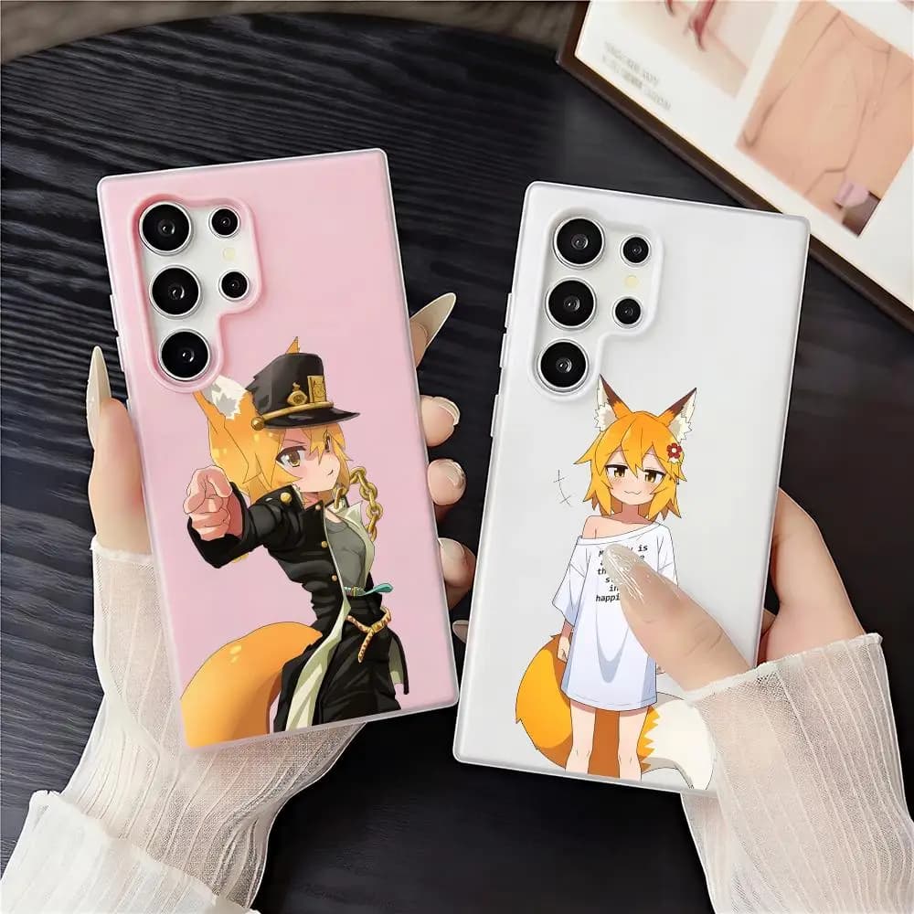 Cover per telefono The Helpful Fox Senko San 2-in-1 trasparente rimovibile con slot per carte e foto per Samsung S22-S26