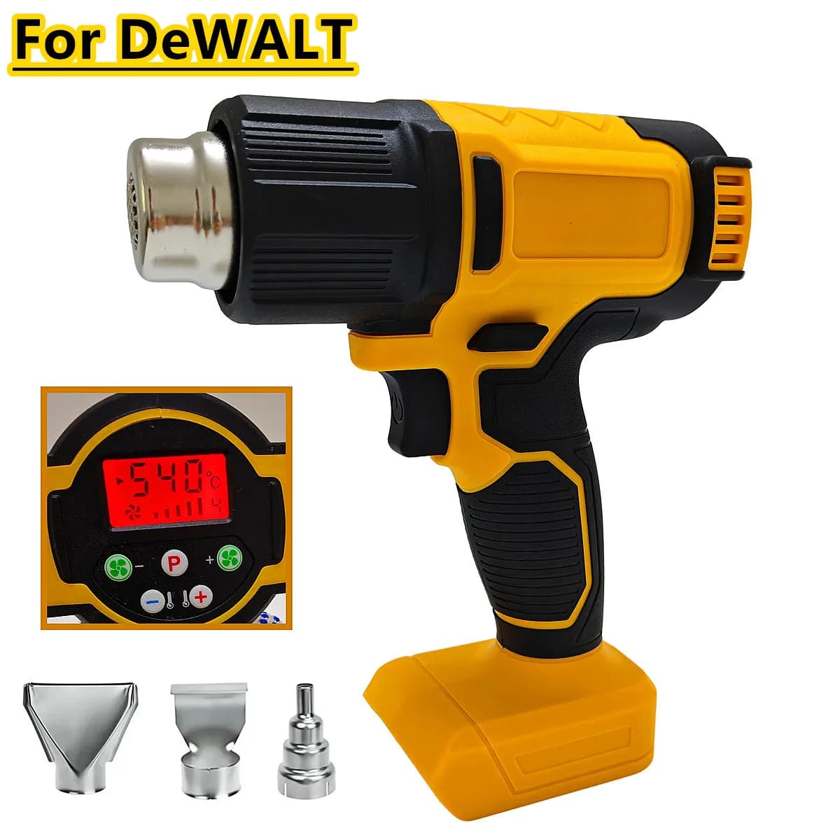 Per pistola termica a batteria DeWALT 20V 60-540 ℃ Pistola ad aria calda regolabile Strumenti di avvolgimento termoretraibile per saldatura ad alta potenza da 300 W
