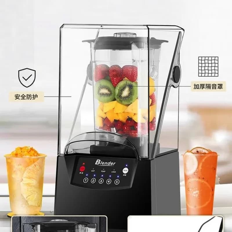 2600W Heavy Duty Commercial Sand Ice Machine 6 Blades Mixer Juicer Food Processor Ice Smoothies Blender High Power Crusher