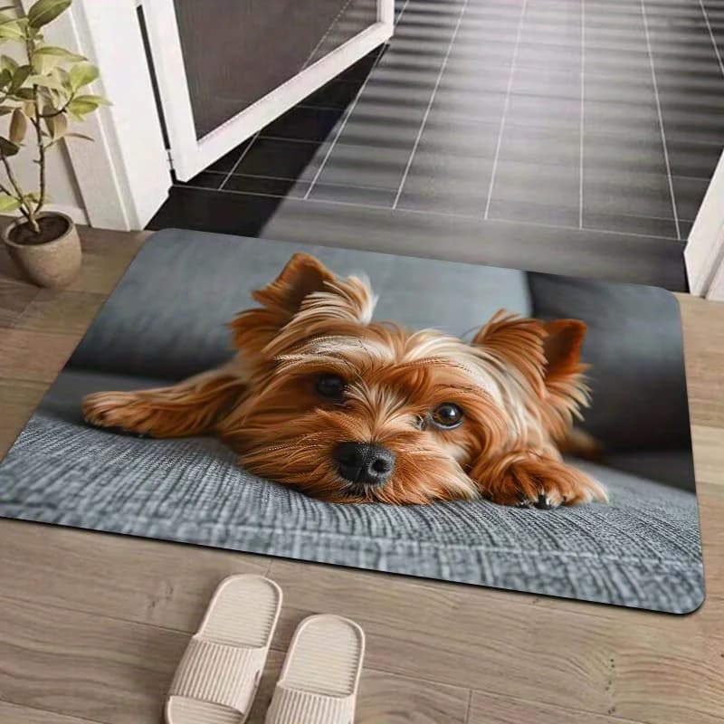 VIKAMA Cute Puppy Doormat: Non-Slip, Comfortable, and Soft Entrance Mat for Hallways, Bathrooms, and Toilets—Home Decor