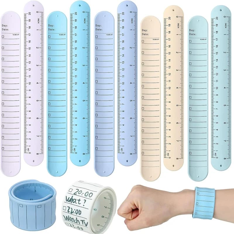 Braccialetti in silicone riutilizzabili per appunti e promemoria, per bambini e adulti, con funzione di promemoria, tabella delle cose da fare, per infermieri, come blocco note da polso