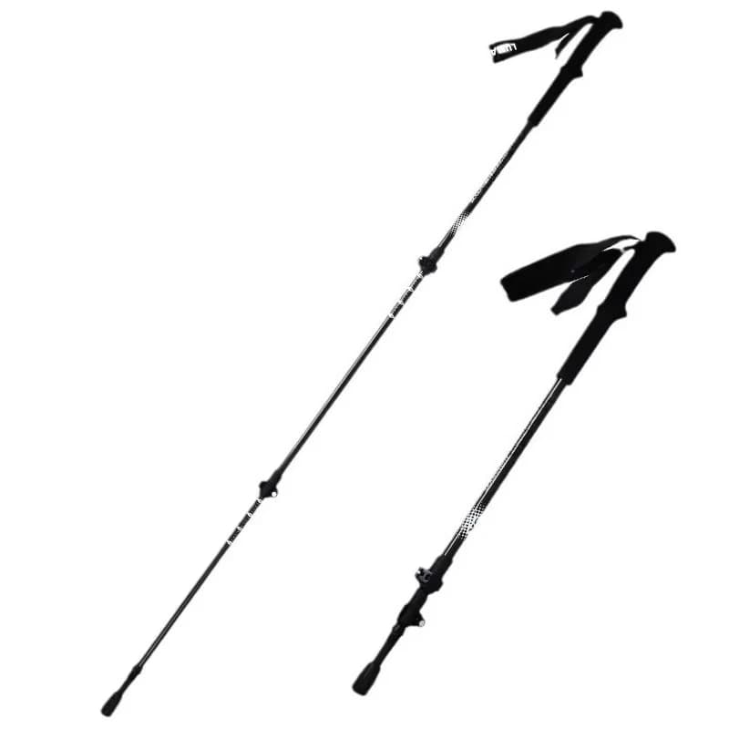 Bastone da Trekking Telescopico in Fibra di Carbonio 3K, Bastoncino Professionale Antiscivolo per Escursionismo