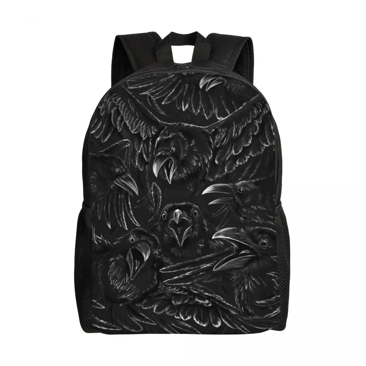 Zaini personalizzati Raven Rage School College studenti Bookbag adatto a Laptop da 15 pollici Halloween Witch Gothic spaventoso Crow Bags