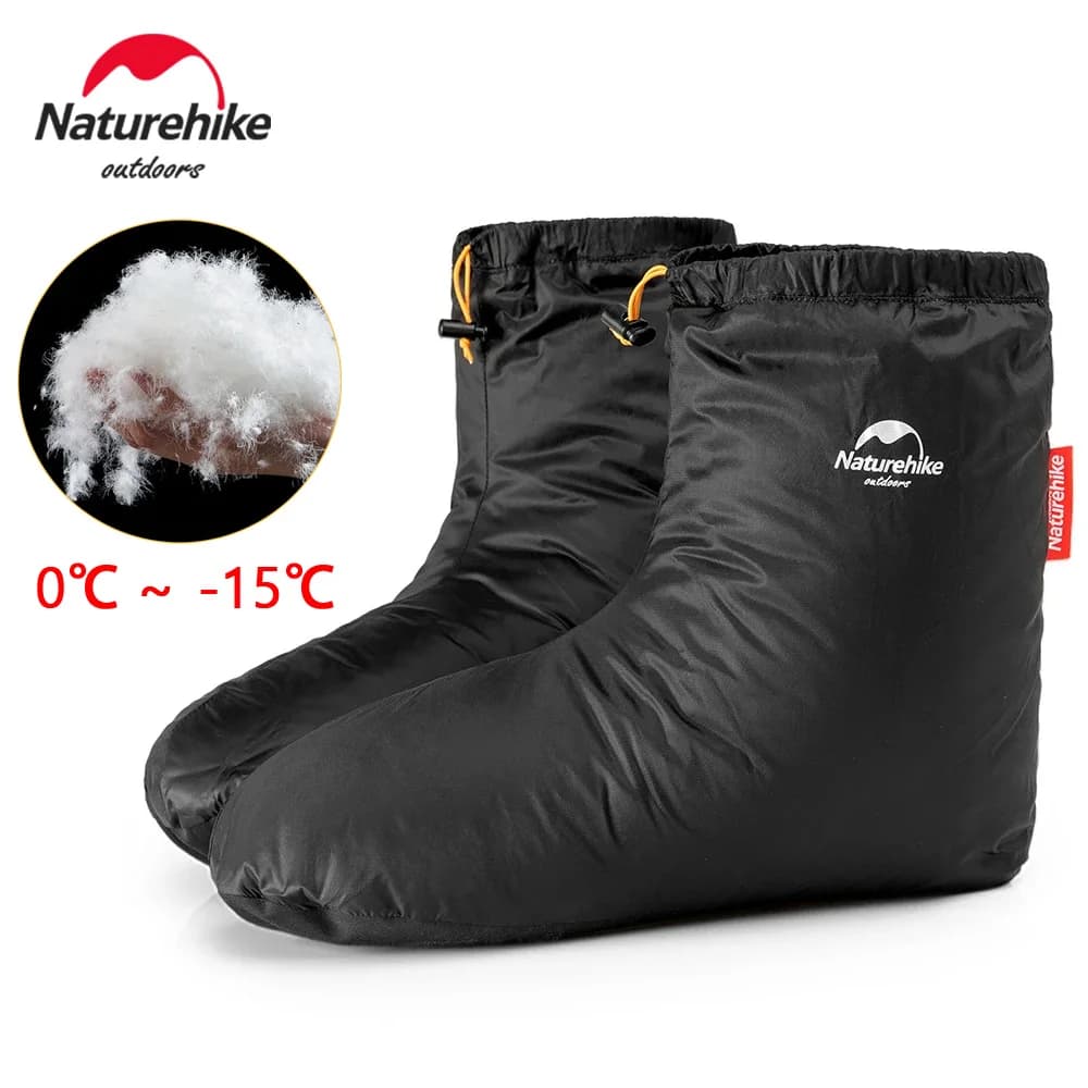 Calzini in piuma d'oca Naturehike Coprigambe termici per esterni resistenti all'acqua e antivento Stivali invernali in piuma d'oca caldi unisex leggeri