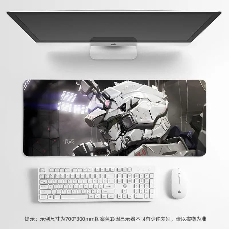 Tappetino per Mouse in Pelle GUNDAM, Tappetino per Tastiera Oversize con Cartoni Animati Giapponesi, Antiscivolo per E-sports