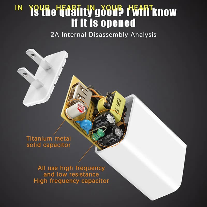 【X】Travel In USA Japan Thailand Canada Colombia US Adapter 5V 2A Fast Charging UL Plug One USB Port Phone Charging Wall Charger