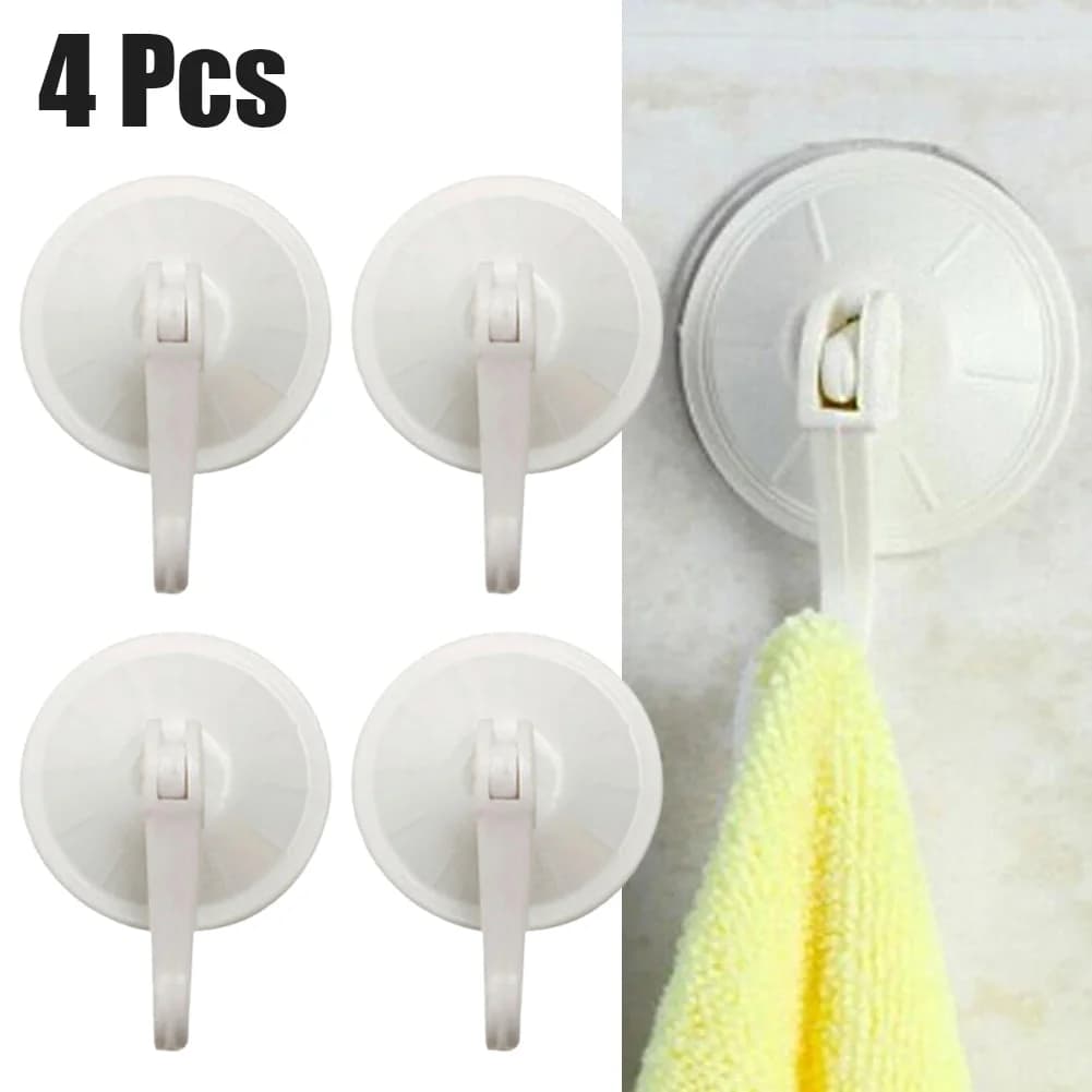 Ganci a ventosa resistenti per cucina e bagno, bianchi, 4 pezzi, accessori per specchi e vetri, in PVC+PP, forte aspirazione