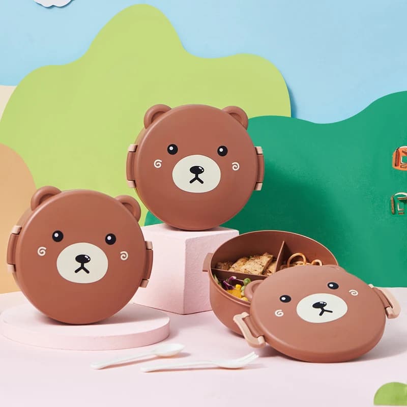1 Pezzi Lunch Box Con Scomparti Pranzo Contenitore Per Alimenti Con Coperchi Almacenamiento Cocina Bento Box Portatile Da Tavola All'aperto