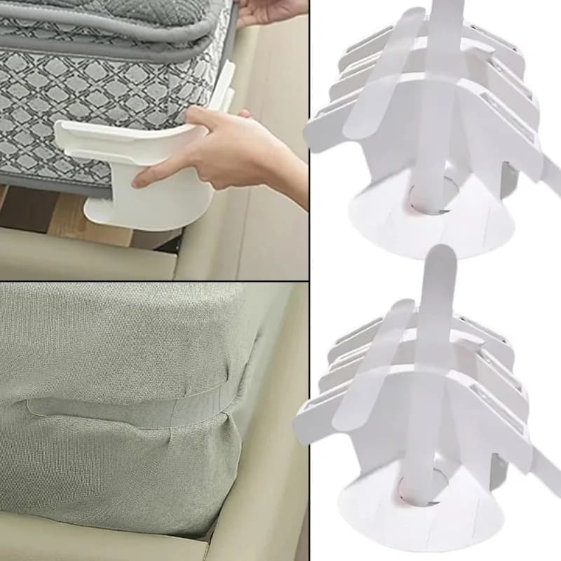 Universal Bed Sheet Corner Tightener Clips Invisible Bedspread Secure Holder with Heavy-Duty Mattress Straps Sheets Slot Locks f