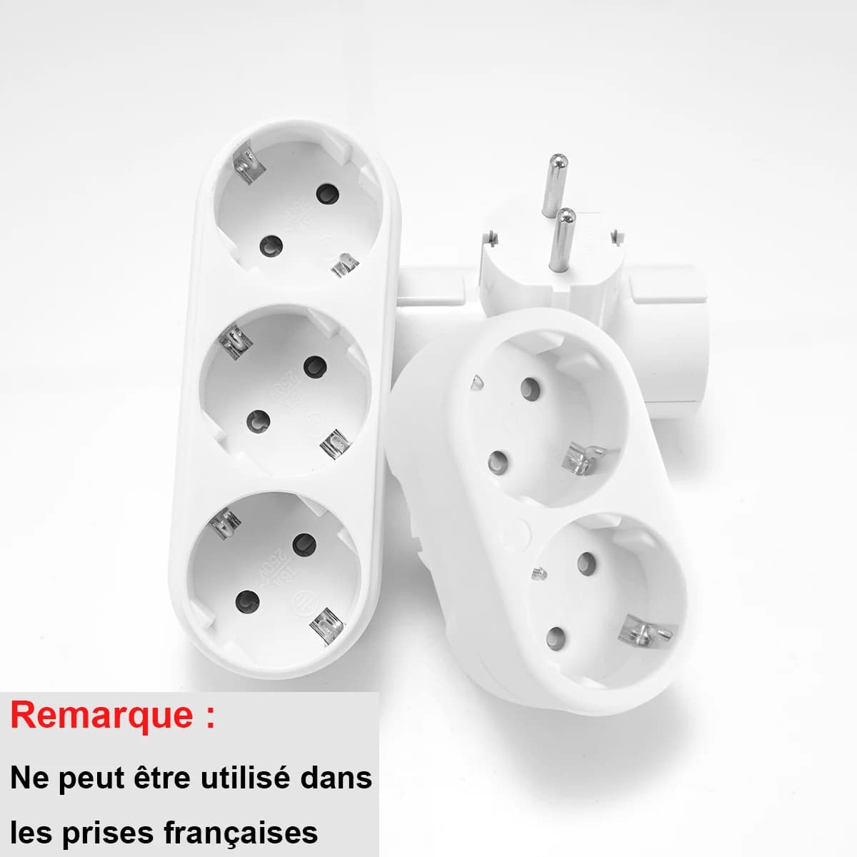 Presa elettrica UE 3 prese Adattatore standard europeo Presa di corrente di espansione Adattatore convertitore CA prolunga spina 2 pin