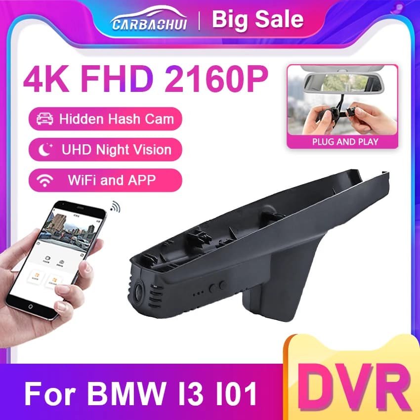 For BMW I3 I01 2013 2015 2016 2017 2018 2019 2020 2021 2022 4K Dash Cam Car DVR 2160P Wifi Camera For Auto Recorder Dashcam