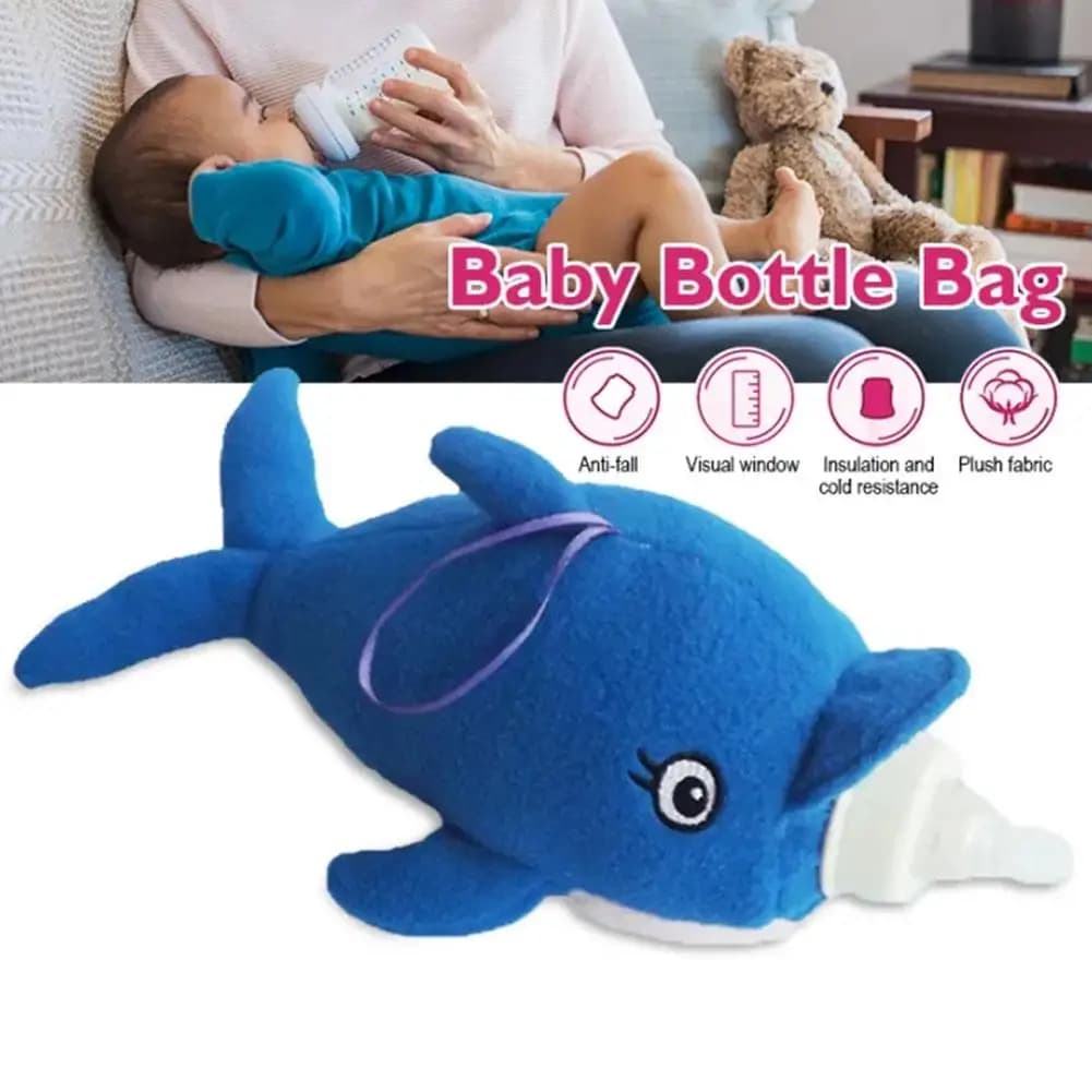 Simpatico peluche per biberon, borsa per bottiglia d'acqua di latte, copertura per giocattoli, copertura per biberon, dispositivo lenitivo