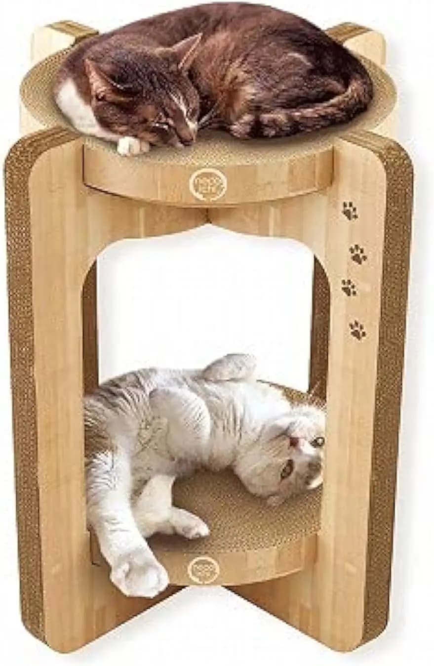 Torre Tiragraffi per Gatti con Lettino Reversibile e Comfort Extra per Gatti da Interno - Rovere Regolare
