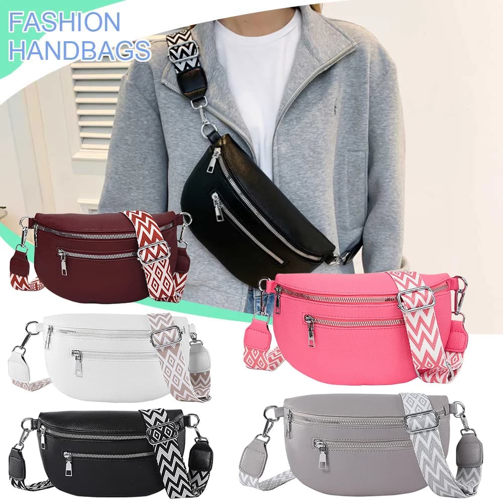 Borsa a tracolla elegante da donna con tracolla larga borsa a tracolla semplice borsa a tracolla moda Multi-tasca borsa da viaggio all'aperto