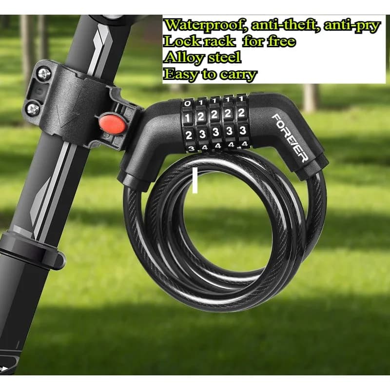 Lucchetto per bicicletta antifurto da 100 cm 150 cm, lucchetto a combinazione per mountain bike, catena portacavi portatile audace per motore di bicicletta elettrica
