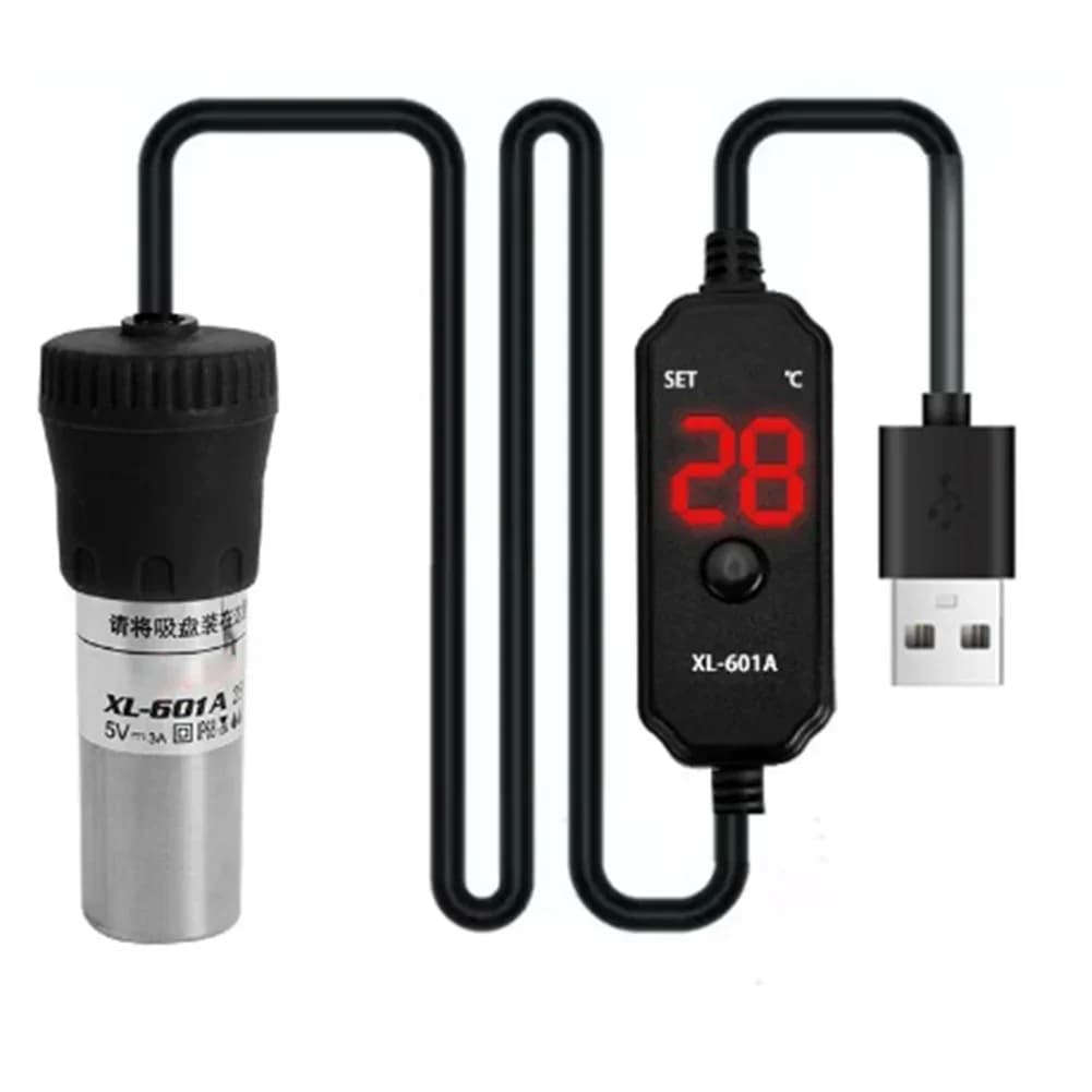 USB Mini Adjustable Submersible Fish Tank Heater 20W/15W Digital Display Aquarium Heater External Temperature Controller