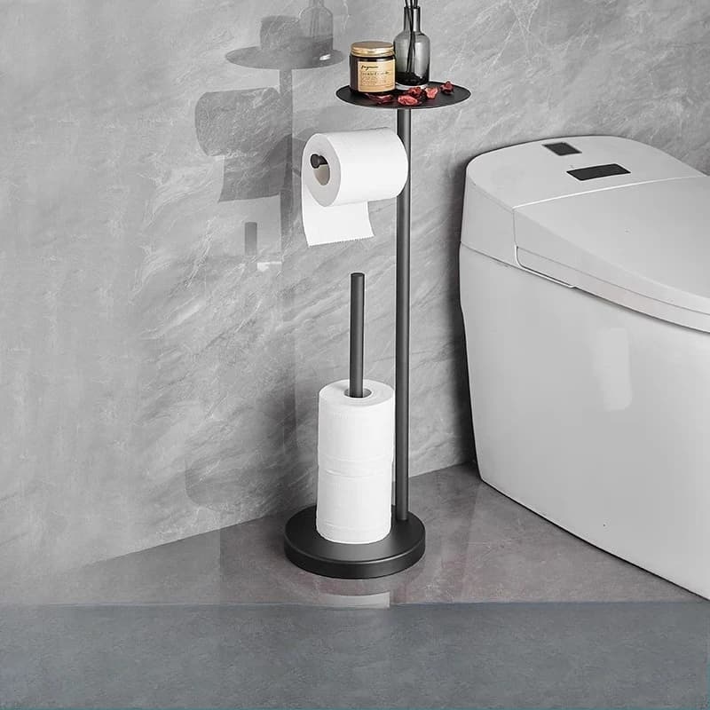 Porta carta igienica da terra di lusso Porta dispenser da bagno in acciaio inossidabile Scaffale salvaspazio per fazzoletti e asciugamani