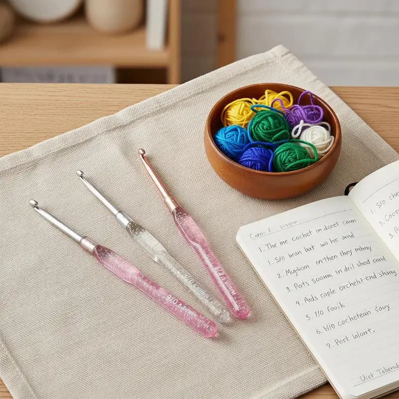 7 PCS Aluminum Crochet Hooks Set 2 To 5 Mm Colorful Clear Handles For Yarn Knitting DIY Hats Scarves Amigurumi Crafts