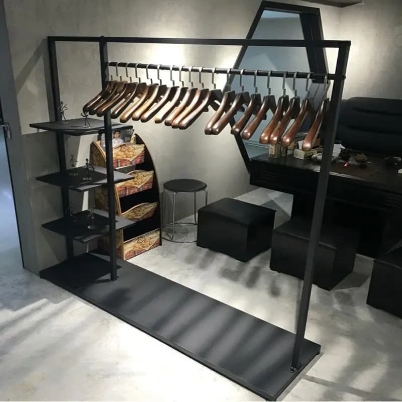 New wrought iron floor coat hangers, creative, for living room, bedroom, simple, with shelf for clothes, to assemble.