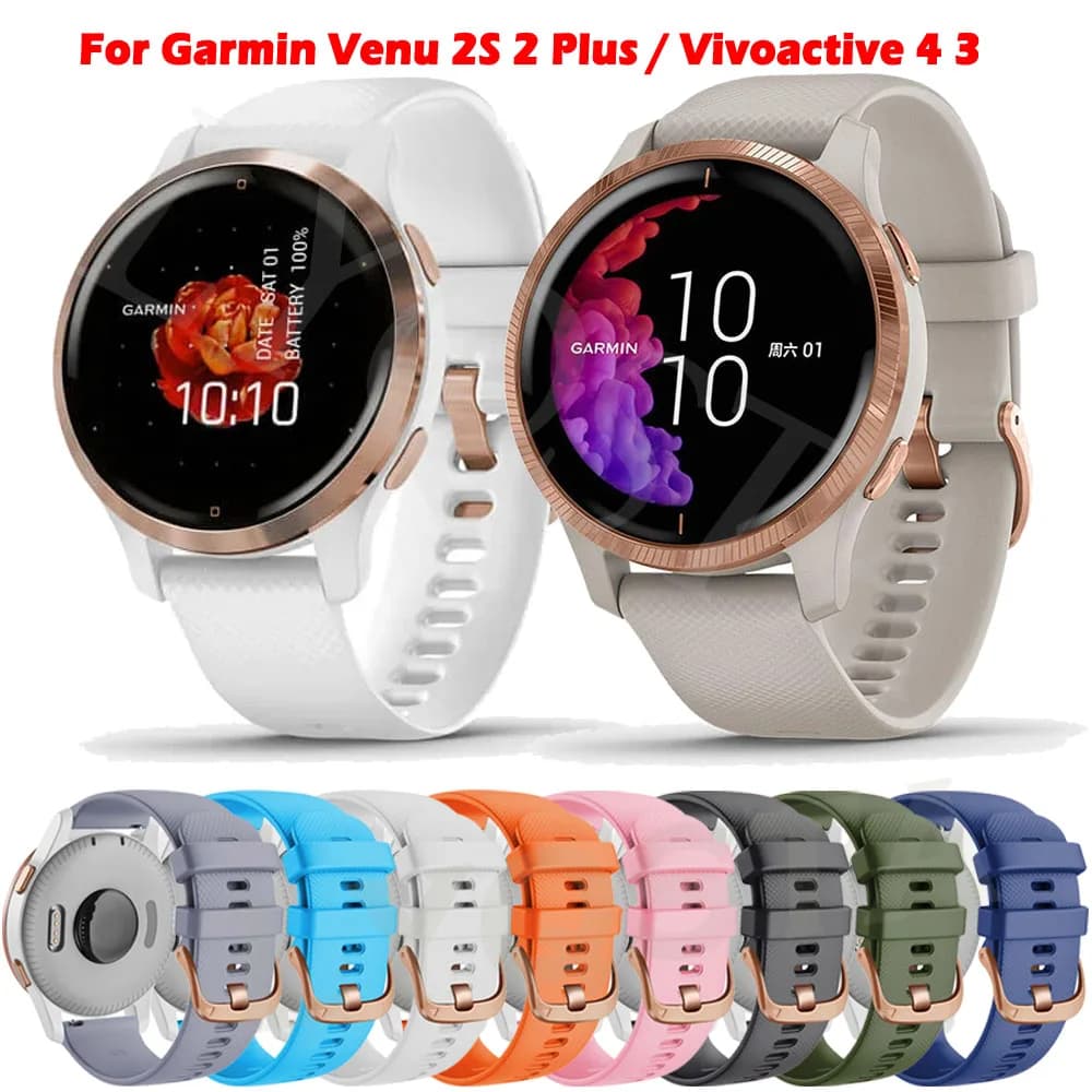 18 20 22mm cinturino per orologio intelligente per Garmin Venu 2S 2 Plus 2Plus/Vivoactive 3S 4S 3 4 cinturino in silicone cinturino braccialetto