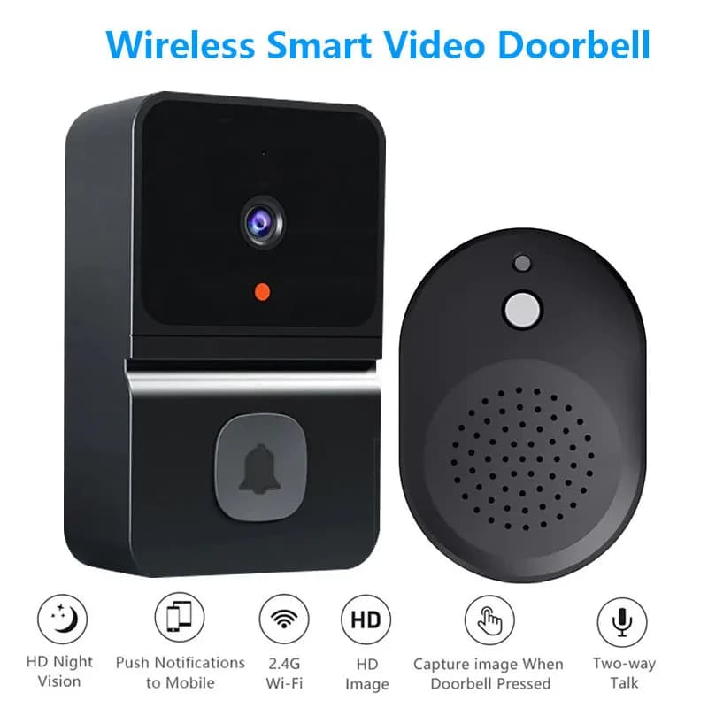 Campanello Video Wireless Intelligente con Interfono Bidirezionale, Visione Notturna a Infrarossi, Monitoraggio Remoto, Sistema di Sicurezza WiFi