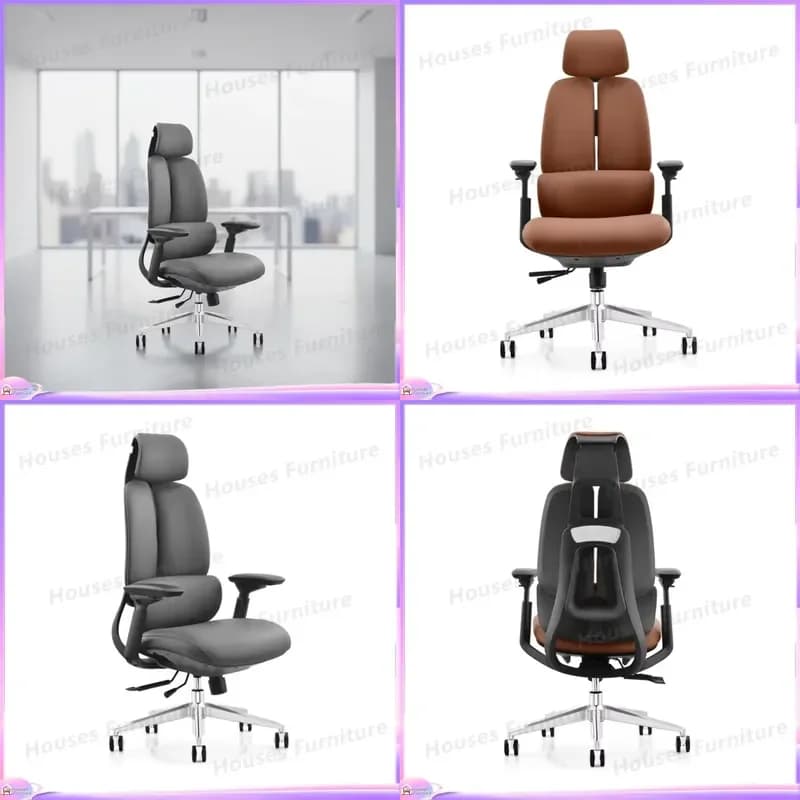 Modern Ergonomic Gaming Office Chair with Retractable Footrest Leather High Back Computer Desk Chair for Home Student Gamer