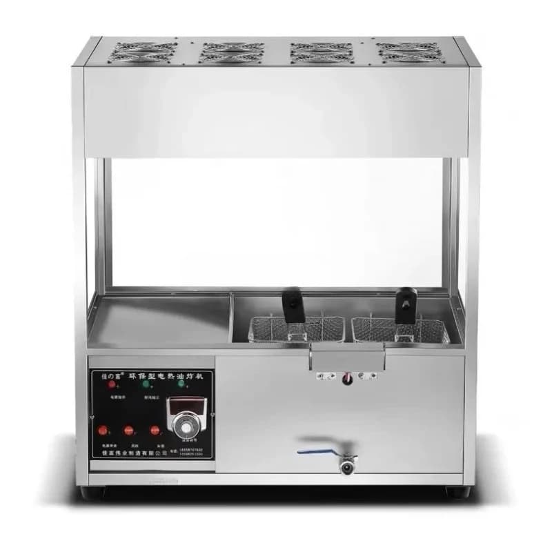 No Oil Fume Commercial Electric Environmental Protection Fryer Potato Twister Fritter Frying Pan High Efficiency Large Capacity