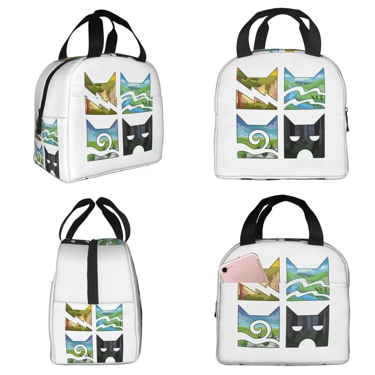 Classic Four Warriors Warrior Cats Logo Insulated Lunch Bag for Women Office Cooler Thermal Food Box Tote Lunch Boxes Container