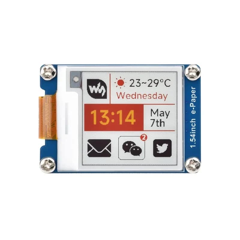 Modulo Schermo E-Paper da 1,54 Pollici per Raspberry Pi HAT+ (G) Display E-Ink a Colori Rosso/Giallo/Nero/Bianco 200*200