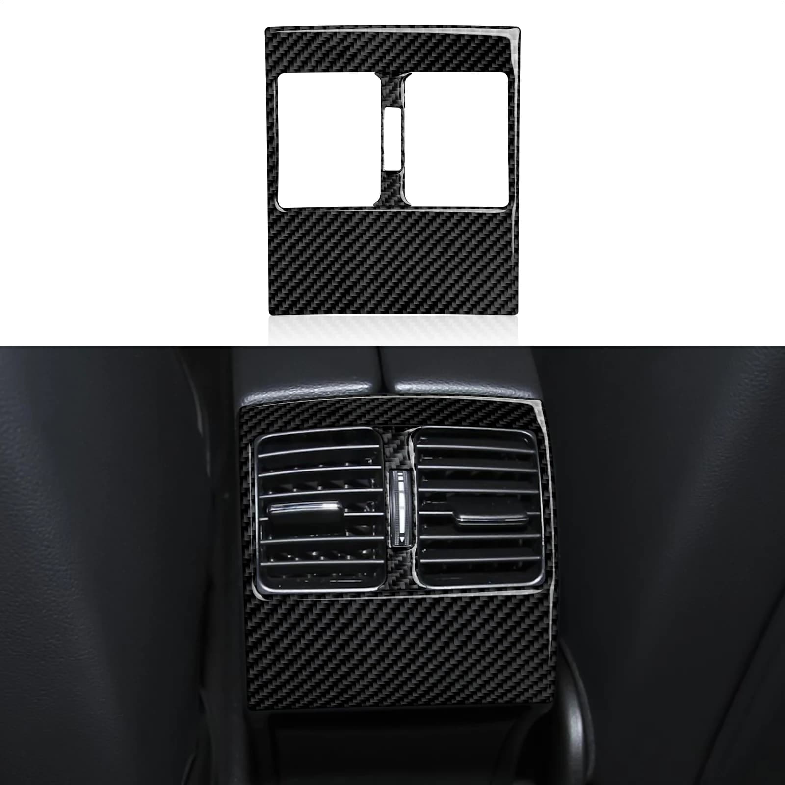 Per Mercedes-Benz Classe C W204 S204 C204 (2007-2015) Pannello di uscita dell'aria posteriore per auto, Accessori per rivestimento adesivo interno in fibra di carbonio