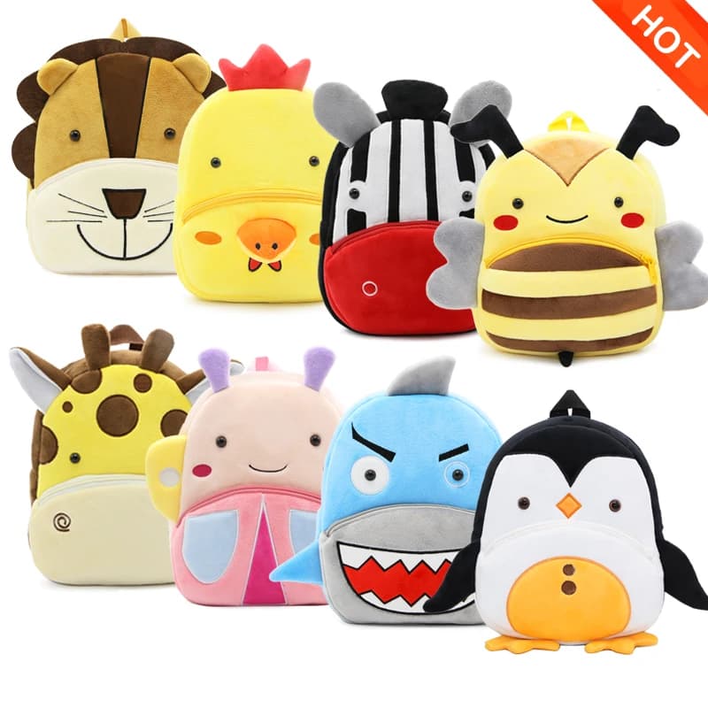 Cartone animato carino peluche zaino animale zaino ragazzo ragazza scuola zaino gita borsa per il tempo libero