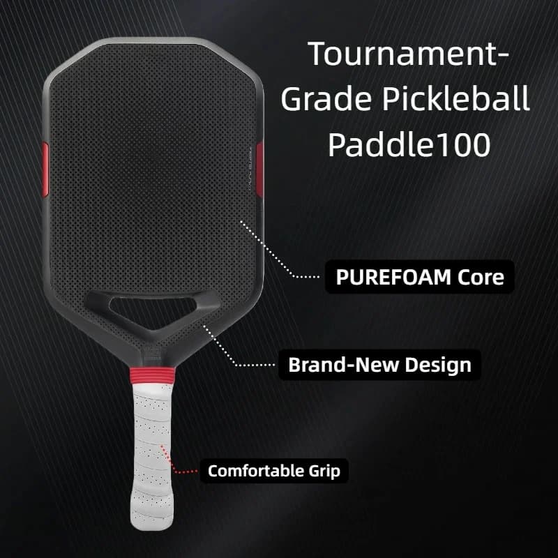 Racchetta da Pickleball in Fibra di Carbonio – Nucleo in Schiuma con Anello di Rinforzo in TPU, Controllo di Rotazione e Precisione