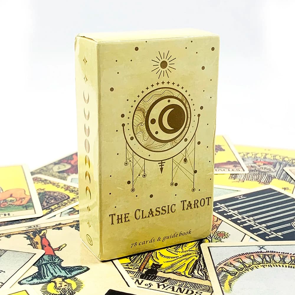 The Classic Tarot Cards 78Pcs Fate Fortune Telling Divination Party Board Game With Paper Instruction Manual For Beginners