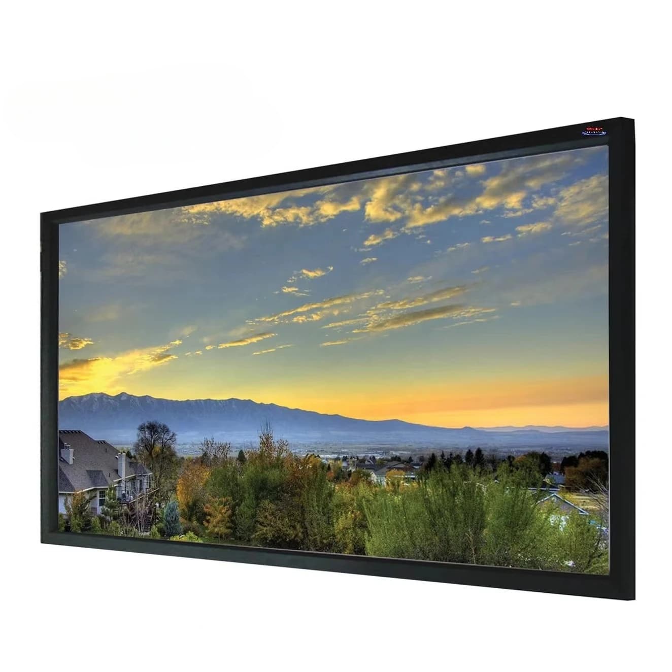 Schermo per proiettore a cornice fissa piatta da 84-200 pollici Bianco 4K Ultra HD Tessuto Suono Schermo per proiezione cinematografica trasparente Home Theater